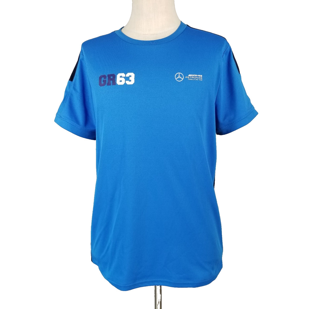 Mercedes-Benz AMG Petronas Formula 1 team shirt men's large blue‎ short sleeve